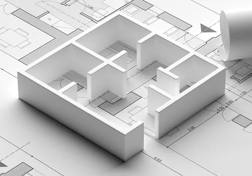plan maison murs